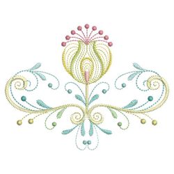 Rippled Folk Flowers 06(Lg) machine embroidery designs