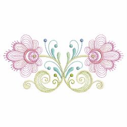 Rippled Folk Flowers 07(Lg) machine embroidery designs