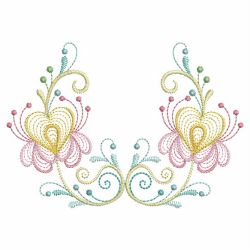 Rippled Folk Flowers 09(Lg) machine embroidery designs