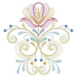 Rippled Folk Flowers 10(Sm) machine embroidery designs