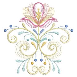 Rippled Folk Flowers 10(Lg) machine embroidery designs