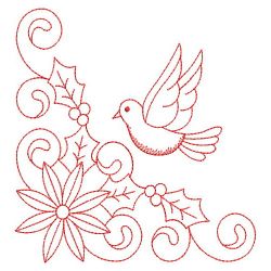 Redwork Christmas Dove 02(Sm) machine embroidery designs