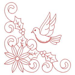 Redwork Christmas Dove 02(Md)