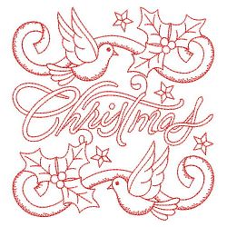 Redwork Christmas Dove 05(Md) machine embroidery designs