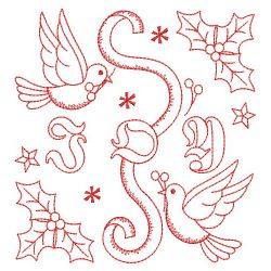 Redwork Christmas Dove 06(Sm) machine embroidery designs