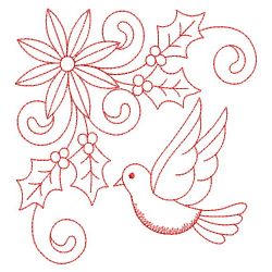 Redwork Christmas Dove 07(Lg)