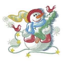 Sketched Snowman 05 machine embroidery designs