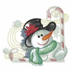 Sketched Snowman 07 machine embroidery designs