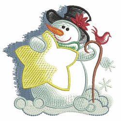 Sketched Snowman 08 machine embroidery designs