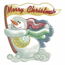 Sketched Snowman 09 machine embroidery designs