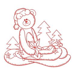 Redwork Christmas Teddy Bear 02(Lg) machine embroidery designs