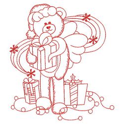 Redwork Christmas Teddy Bear 03(Lg) machine embroidery designs