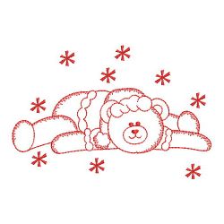 Redwork Christmas Teddy Bear 04(Sm)
