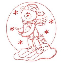 Redwork Christmas Teddy Bear 05(Lg) machine embroidery designs