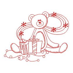 Redwork Christmas Teddy Bear 06(Sm) machine embroidery designs