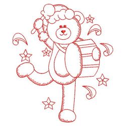 Redwork Christmas Teddy Bear 07(Sm) machine embroidery designs