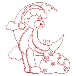 Redwork Christmas Teddy Bear 08(Lg) machine embroidery designs