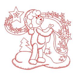 Redwork Christmas Teddy Bear 09(Md) machine embroidery designs