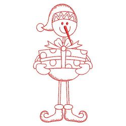 Redwork Stick Figure Snowman 01(Md) machine embroidery designs