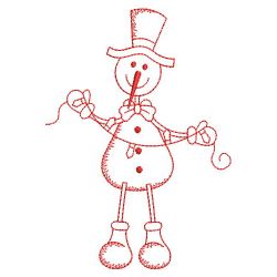 Redwork Stick Figure Snowman 04(Md) machine embroidery designs