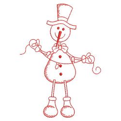 Redwork Stick Figure Snowman 04(Sm) machine embroidery designs