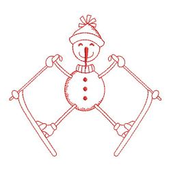 Redwork Stick Figure Snowman 05(Md) machine embroidery designs