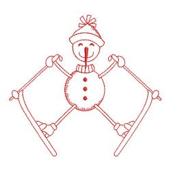 Redwork Stick Figure Snowman 05(Sm) machine embroidery designs