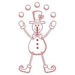 Redwork Stick Figure Snowman 06(Lg) machine embroidery designs