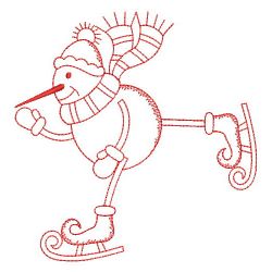 Redwork Stick Figure Snowman 07(Sm) machine embroidery designs