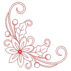 Redwork Christmas Poinsettia 2 03(Sm) machine embroidery designs