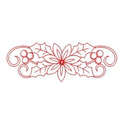 Redwork Christmas Poinsettia 2 05(Md) machine embroidery designs