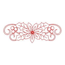 Redwork Christmas Poinsettia 2 05(Sm) machine embroidery designs