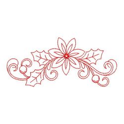 Redwork Christmas Poinsettia 2 06(Md) machine embroidery designs