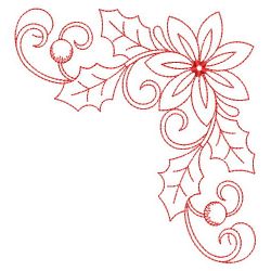 Redwork Christmas Poinsettia 2 07(Md) machine embroidery designs