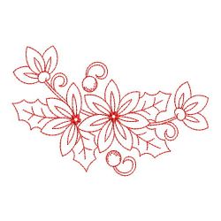 Redwork Christmas Poinsettia 2 09(Md) machine embroidery designs