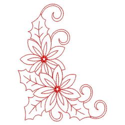 Redwork Christmas Poinsettia 2 10(Lg)