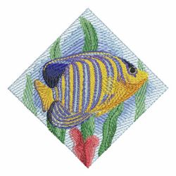 Watercolor Tropical Fish 03 machine embroidery designs