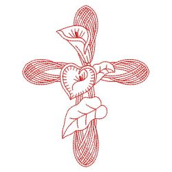 Redwork Flower Cross(Md) machine embroidery designs