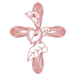 Redwork Flower Cross 01(Lg) machine embroidery designs