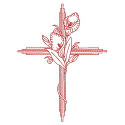 Redwork Flower Cross 04(Sm) machine embroidery designs