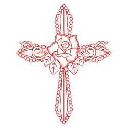 Redwork Flower Cross 07(Sm) machine embroidery designs