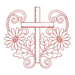 Redwork Flower Cross 08(Lg) machine embroidery designs