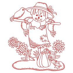 Redwork Scarecrow Scene 02(Lg) machine embroidery designs