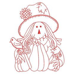 Redwork Scarecrow Scene 04(Sm) machine embroidery designs