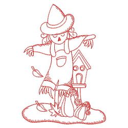 Redwork Scarecrow Scene 05(Sm) machine embroidery designs