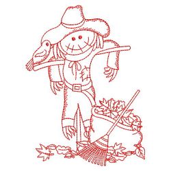 Redwork Scarecrow Scene 08(Md) machine embroidery designs