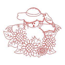 Redwork Scarecrow Scene 09(Lg) machine embroidery designs