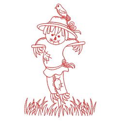 Redwork Scarecrow Scene 10(Lg) machine embroidery designs