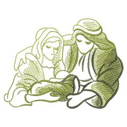 Sketched Nativity 02(Sm) machine embroidery designs