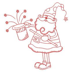 Redwork Stick Figure Santa 02(Md) machine embroidery designs